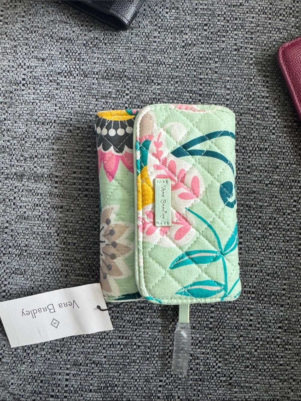 Vera Bradley Quilted Floral Wallet in Mint Multi